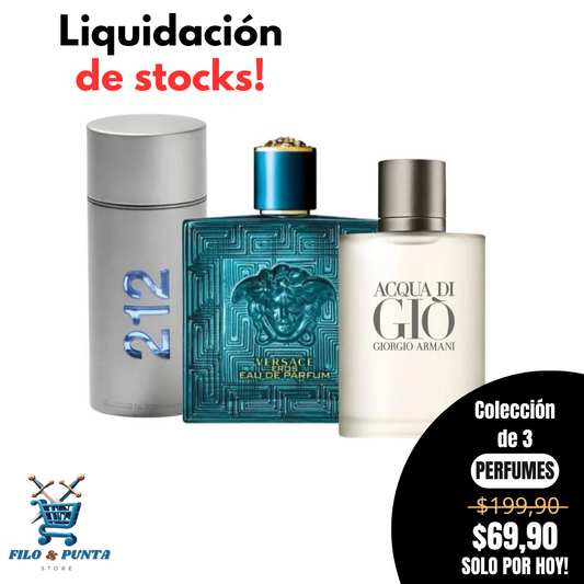 Pack X3: VERSACE EROS | AQUA DE GIO | 212 NCY MEN